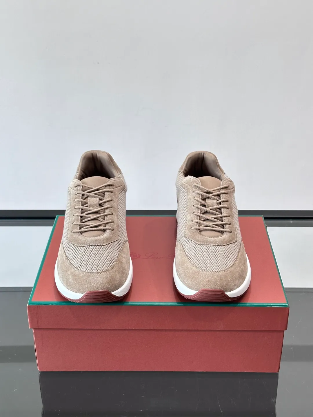 Men's men's shoes 💰p580 "Loro men's shoes 💰pian＊" Week End Walk series sports shoes, using exclusive raw materials, mesh upper + suede stitching, breathable and comfortable, rubber soles with strong grip, suitable for commuting and casual outings. Low-key high-end gray tone, versatile suit or casual wear, size: 39-44 (customized at 38.45.46)